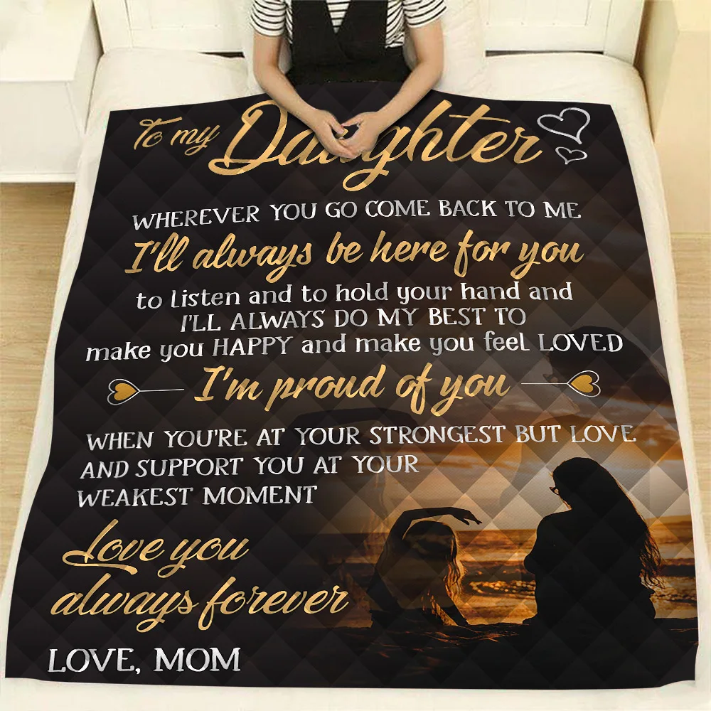 Dropshipping-Mother-s-Love-To-My-Daughter-Love-Mom-Summer-Quilt-Blanket-Mat-3D-Printed-Bed (3)