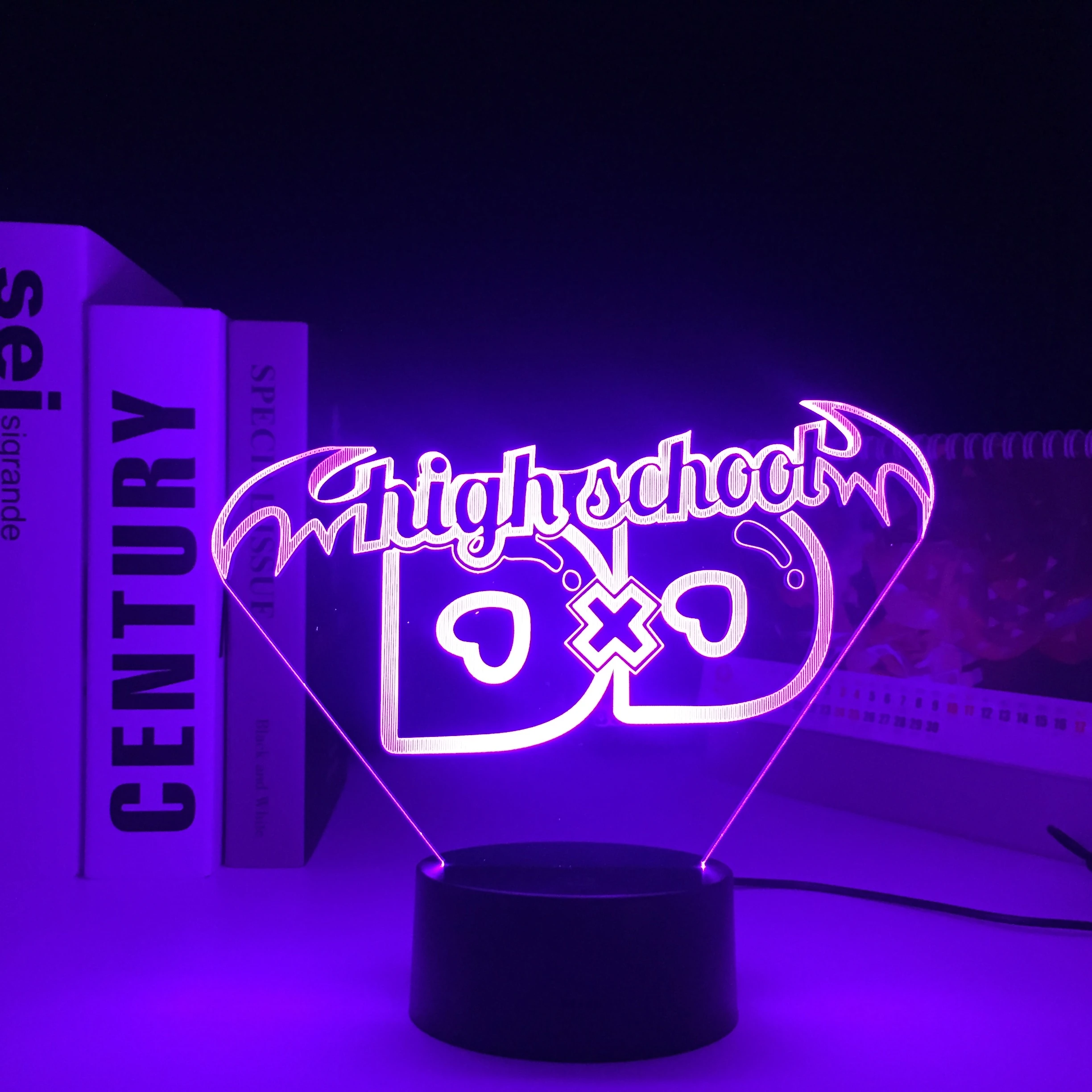 High School Dxd Anime 3D Led Night Light For Dorm Decoration Atmosphere Color Changing Led Gift Bedroom Table Lamp Drop Light Alx Trendy Fashion