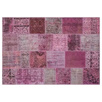 

Handmade Pink Vintage Overdyed Patchwork Area Rug 160x230 Cm-5'3''X7'7''