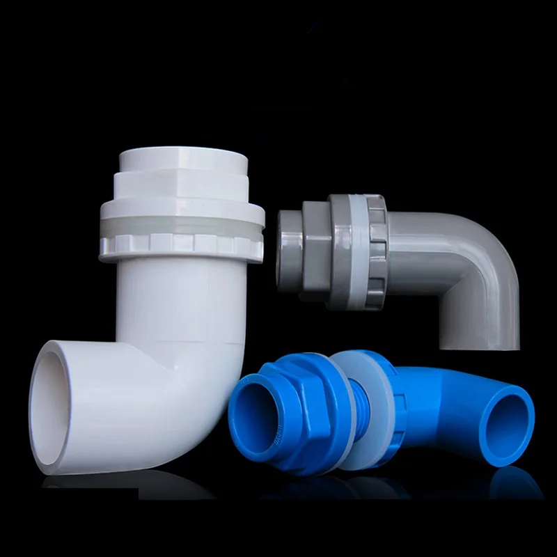 I.D 20 50mm L Type PVC Pipe Connectors Thicken Fish Tank Drain Pipe