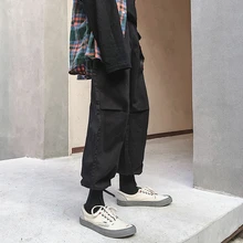 Комбинезоны мужские модные однотонные повседневные рабочие брюки мужские уличные свободные прямые брюки для бега в стиле хип-хоп мужские M-2XL