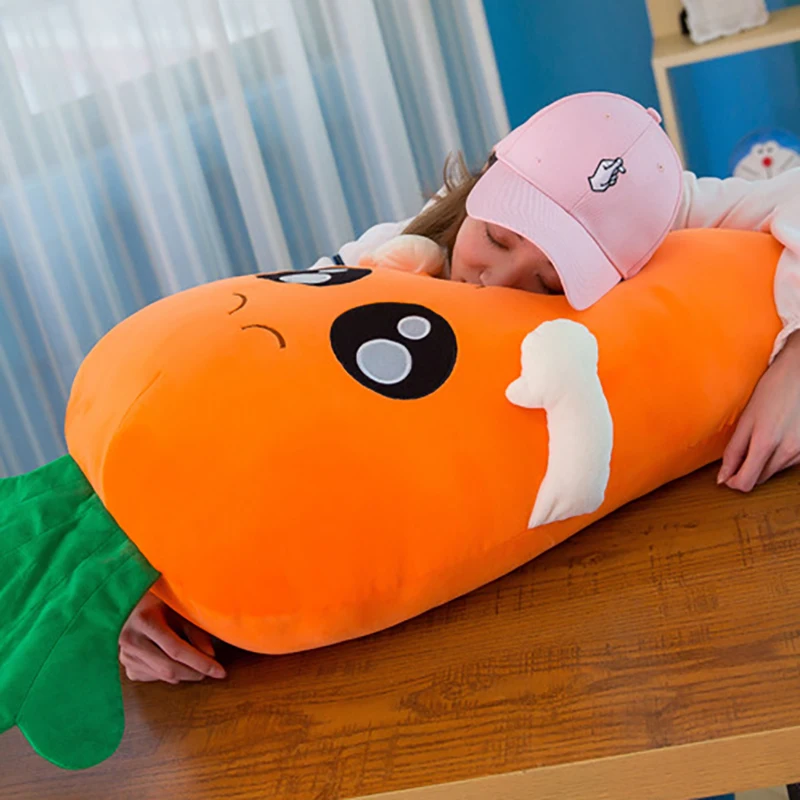 Plush Pillow Vegetables Cartoon Plush Doll Carrot Cuddle Pillow Kids gift baby bed Bumpers 45cm Decoration THM010