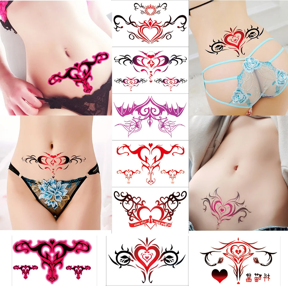 Сексуальная Женская тату наклейка s Временные татуировки искусственная