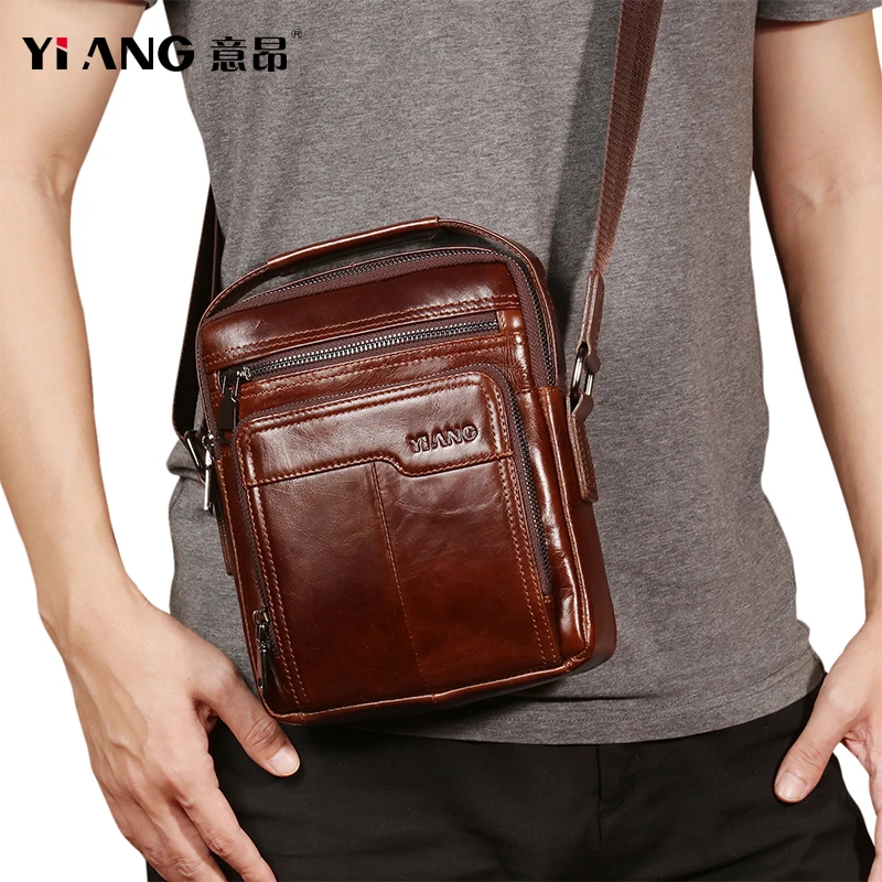 Nktier Men's Genuine Leather Handbag Shoulder Bag Fashion Cross Body Messenger Business, Size: 25, None