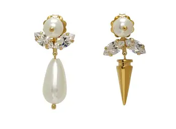 

Timeless Wonder Asymmetric Zirconia Pearl Spike Drop Earrings Women Jewelry Gothic Boho Top Runway Designer Rare Fancy Kpop 5545