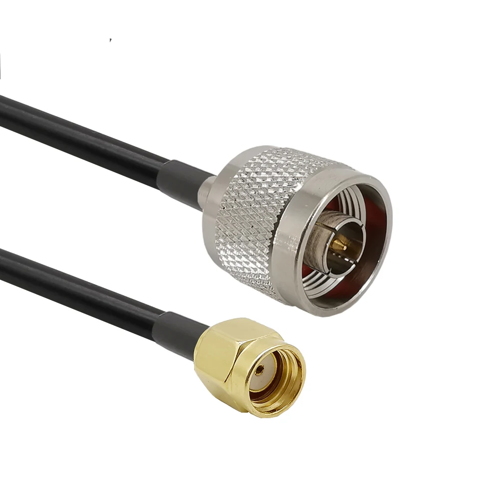 Lysignal Low Loss N Type Male to RP-SMA Male Coaxial Cable RG58 RF Extension Antenna Coax Cable Pigtail Cable 16ft/5m 