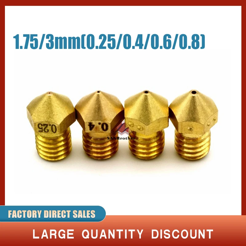 

High Quality UM2 UM2+ Extended Olsson Block 1.75/3MM Nozzles 0.25 0.4 0.6 0.8 Filament System Nozzles 3D Printer