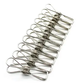 

50-Pack Clothes Pins,Durable Multi-purpose Utility Stainless Steel Clothes Clips Hooks Pins for Home Office