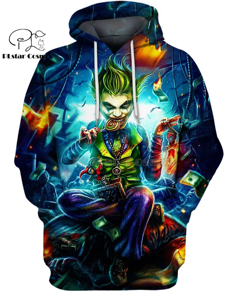 hoodies PLstar Cosmos dc comic хаха Джокер Харли Квинн 3d толстовки/Толстовка Зима Осень Длинные selvee Harajuku streetwear-28 - Цвет: hoodies