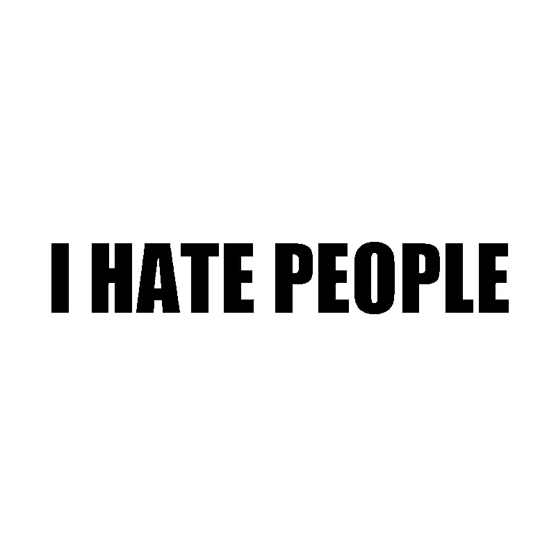 

Reflective Car Stickers and Decals I Hate People Cover Scratches Accessories for Rear Windshield Bumper Window Trunk KK16*3cm