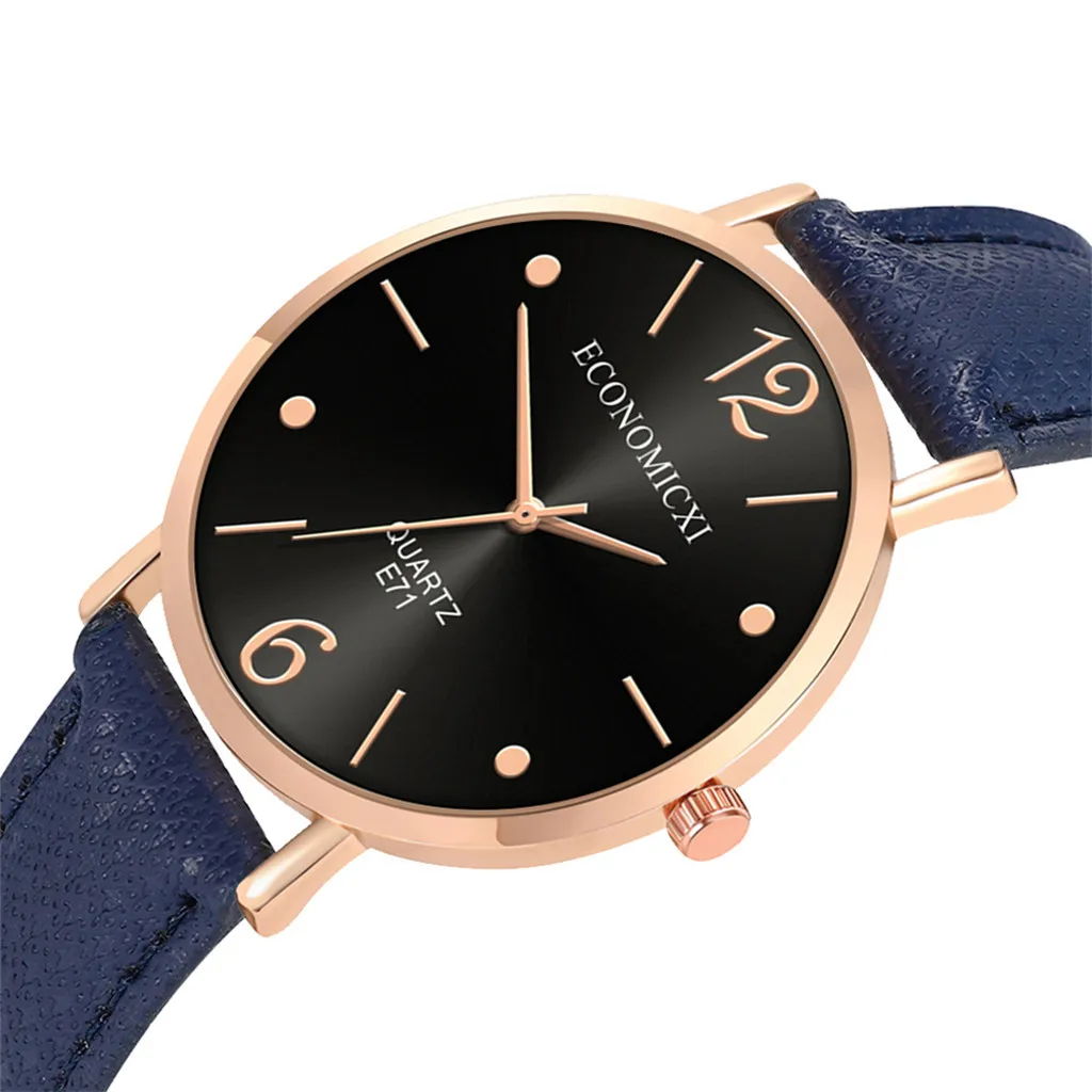 

Fashion Women's Leather Strap Watches Quartz Analog Round Wrist Watch Fashion Ladies Wrist Watch Reloj Mujer