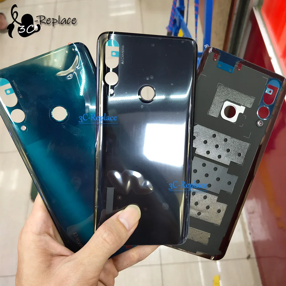 Черный/зеленый 6,6 дюйма для huawei Y9 Prime STK-LX2 STK-L22 STK-LX3 задняя Батарея крышка дверца батарейного Корпус задняя Стекло запчасти