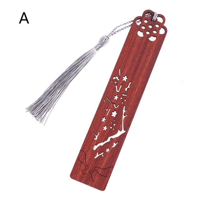 Chinese Style Retro Bookmarks Wood Exquisitely Carved Bookmarks Stationery Supplies