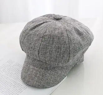 grey Винтажные шляпы Newsboy мужские хлопковые верблюжьи Восьмиугольные кепки плоские мужские однотонные брендовые художники винтажные осенние шапки-береты и кепки s - Цвет: grey
