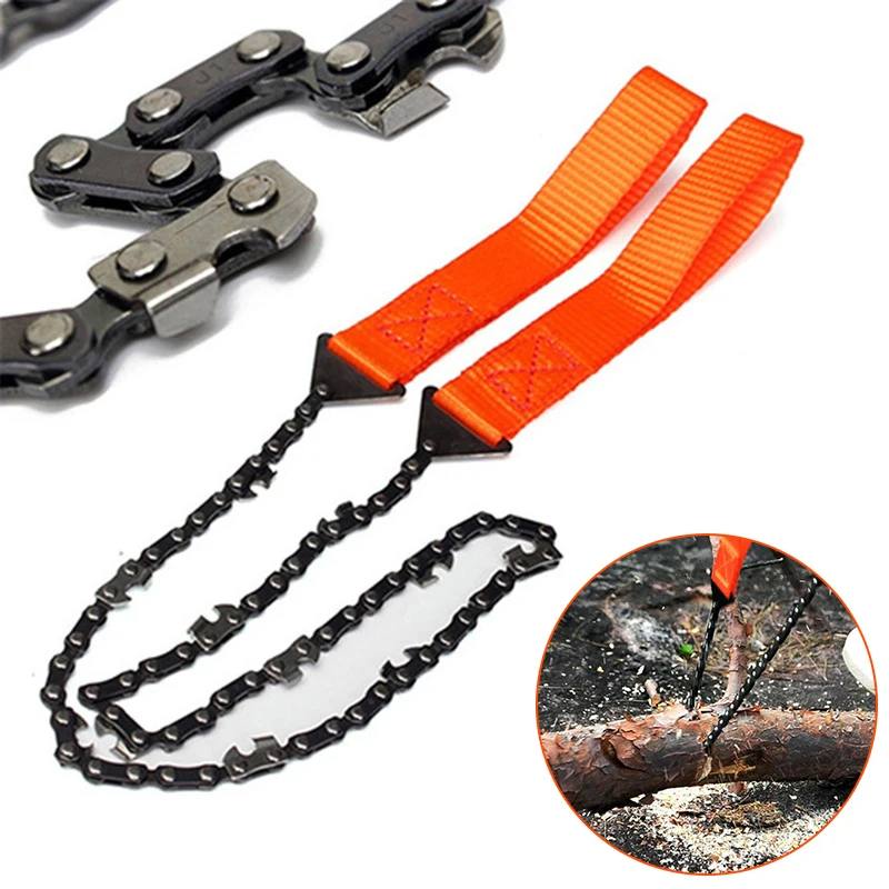 103cm Heavy Duty Pocket Rope Chain Saw Wire Saw for Camp Hike Outdoor Hunt Tool Orange/Black