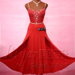 New Latin Dance Dress Competition Costumes Skirt Performing Adult Customize Children Red Matador Skirt Split Skirtes
