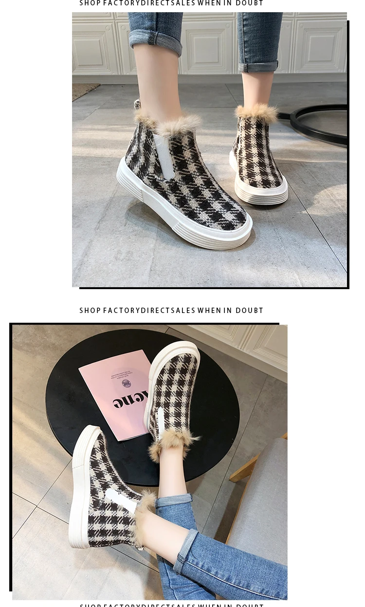 Bottes femme; коллекция года; дизайнерские женские ботильоны; зимняя обувь из сетчатой ткани без шнуровки; модная обувь на платформе; плюшевая теплая обувь; bota feminina