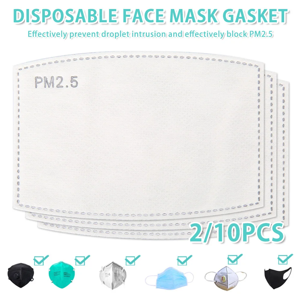20/50/100 PCS PM2.5 Filter Mask Pad Anti Haze Mouth Face Mask Gasket Respiring Mat for all kinds of Masks