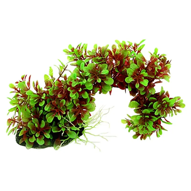 

Artificial Green Red Bow Style Plant Ornament for aquarium