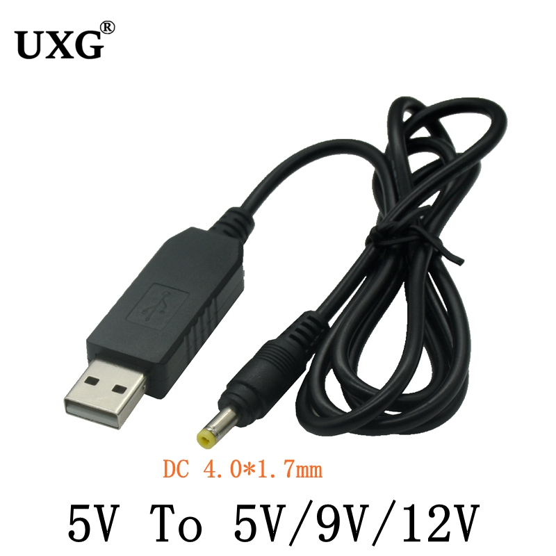 1M USB To DC 4.0 1.7mm power boost line DC 5V to DC 5V 9V 12V Step UP Module USB Converter Adapter Cable 1.7 x 4.0mm Plug Cable