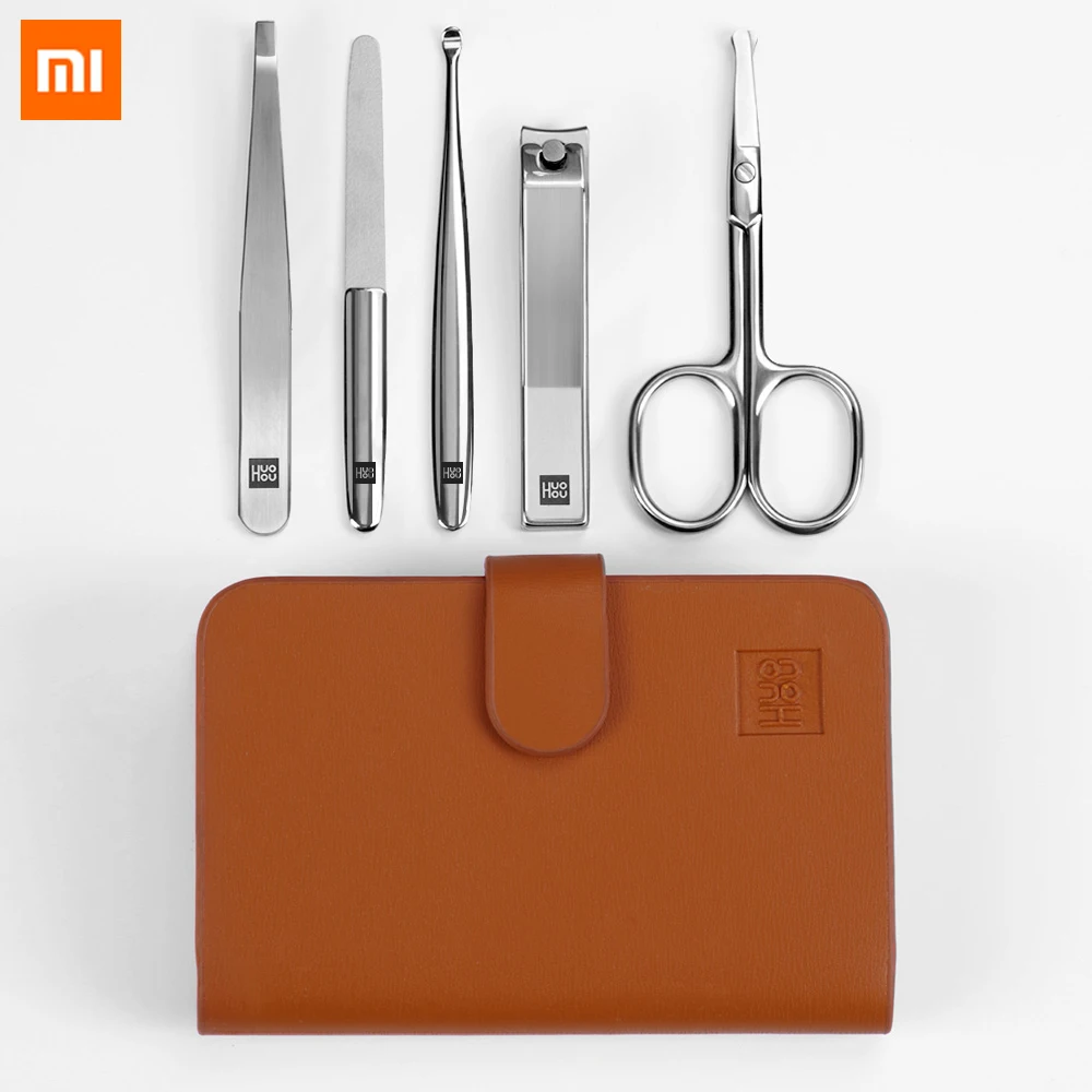 Xiaomi mijia Huohou маникюрные кусачки для ногтей триммер для волос в носу портативный дорожный гигиенический комплект из нержавеющей стали кусачки для ногтей набор инструментов