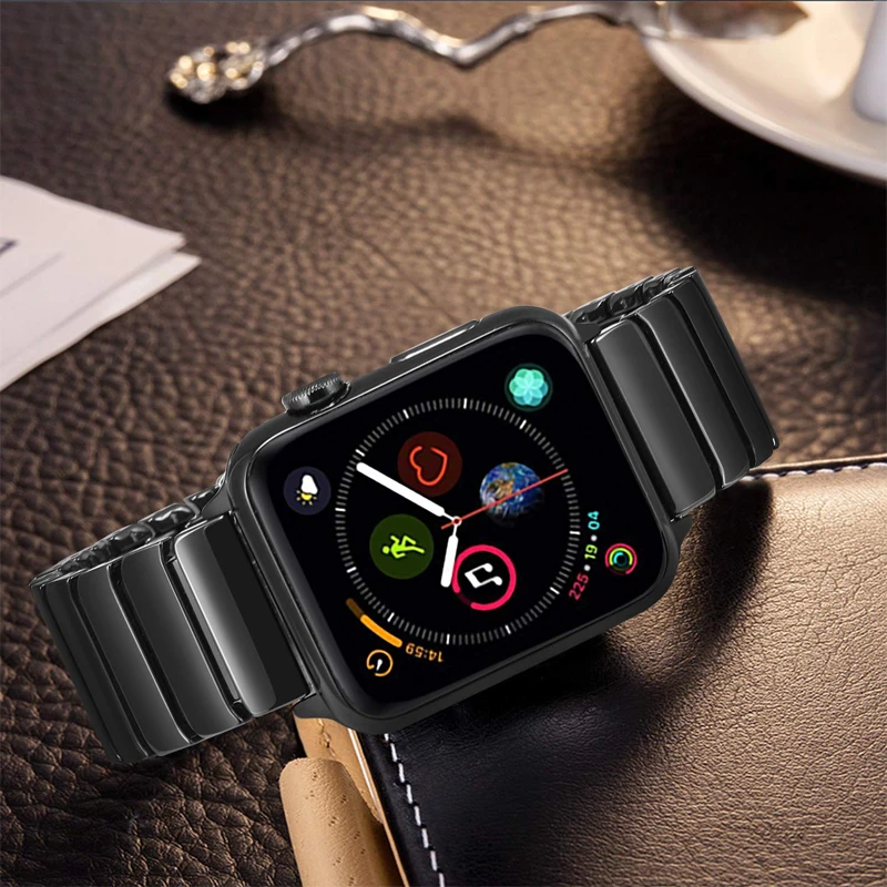 Керамика ремешок для apple watch 5 4 полосным 44 мм 40 мм apple watch, ремешок 42 мм, 38 мм, версия наручных часов iwatch, 5/4/3/2/1 ремень бабочка туфли с ремешком и пряжкой браслет