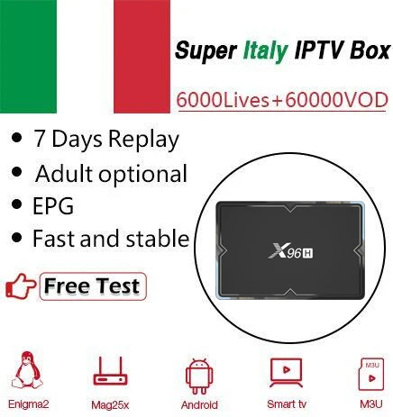 X96H(H603) Android 9,0 tv box+ IP tv Италия Германия Albania взрослый Европа Великобритания IPTV m3u двойной Wifi BT4.1 6K* 4K HD телеприставка
