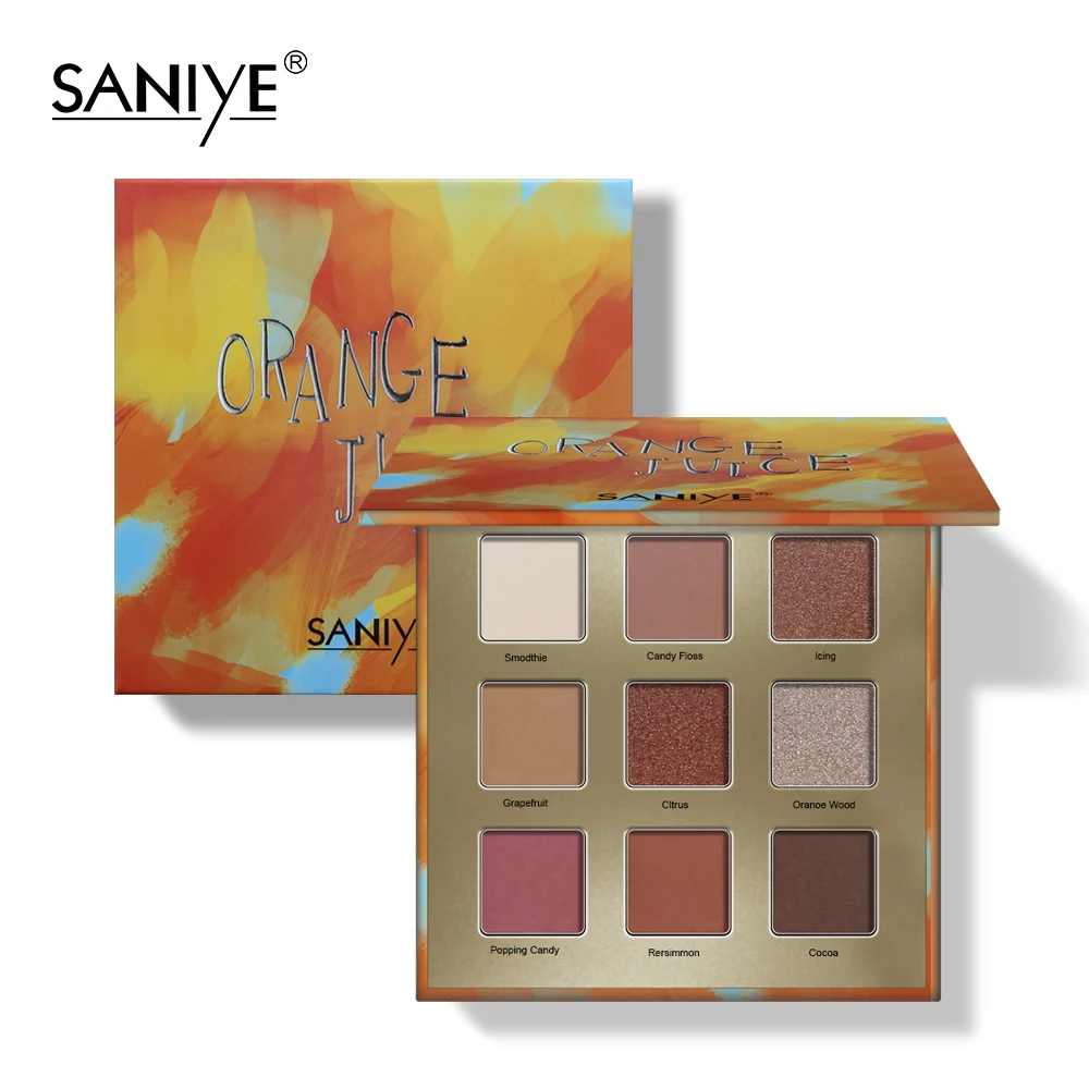 SANIYE beauty Makeup, палитра теней для век, 9 цветов, Мерцающая пигментированная палитра теней для век, палитра для макияжа, paleta de sombra, T099 - Цвет: yellow