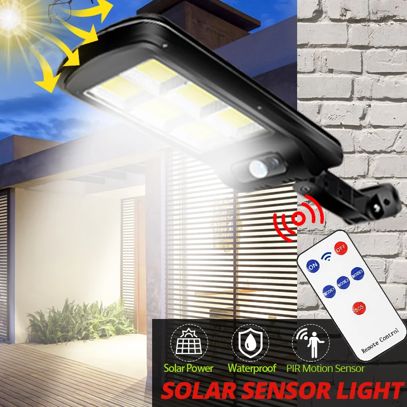 

Solar Light Street LED Floodlight Powered Sunlight Waterproof PIR Motion Sensor COB for Garden Decoration Outdoor Indoor 300W