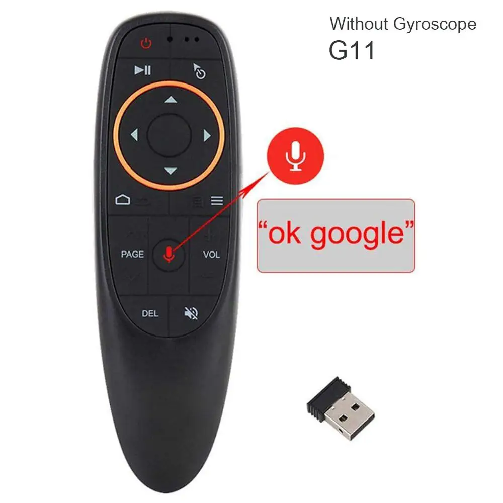 V11 no Gyroscope AMKLE G10 голосовой пульт дистанционного управления 2,4G беспроводной гироскоп Air FLY mouse MIC IR Learning для Android tv box T9 H96 MECOOL XIAOMI - Цвет: V11 no Gyroscope