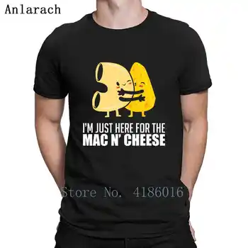 

I'm Just Here For The Macs N Cheese Hug Kiss T Shirt Pictures Fashion Round Collar Designs Short Sleeve Basic Solid Shirt
