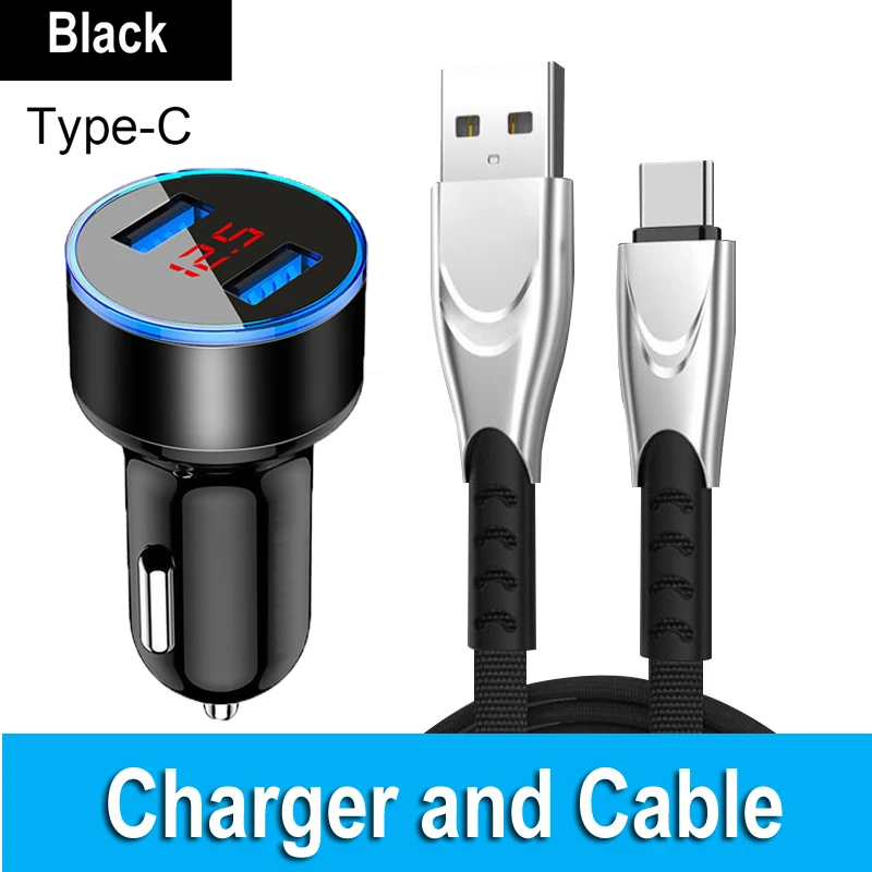 5v car charger For Samsung Galaxy A12 A32 A52 A72 5G A21S A71 A51 A31 A41 Car USB Charger 3.1A Fast Charging Dual USB Charger Type-c USB Cable samsung car charger 25w Car Chargers