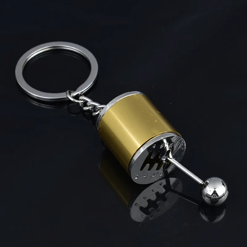 【Wholesale】30 шт. логотип на заказ из цинкового сплава, автомобильный брелок для ключей, кольцо для автомобиля, ручной механизм переключения передач, металлический брелок для ключей - Название цвета: Golden