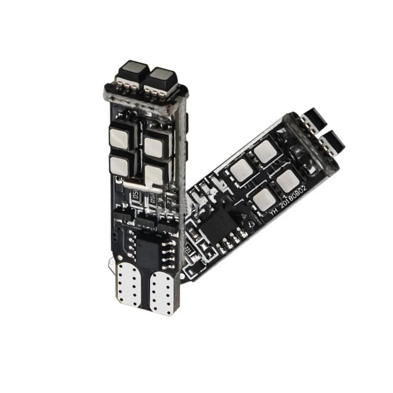 2x RGB T10 3535 светодиодный автомобиль Красочные лампы с дистанционным управлением W5W RF мигающий широкий светильник для чтения