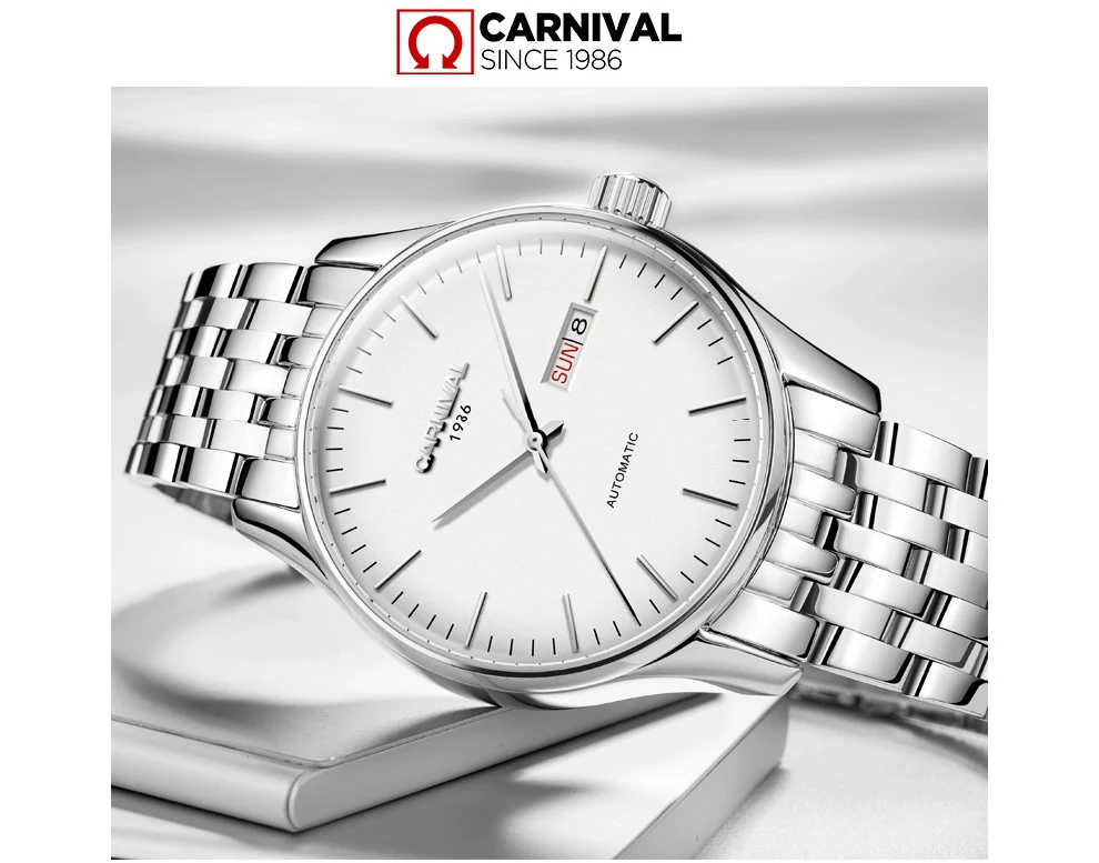 Швейцарские роскошные мужские часы, карнавальный бренд, Мужские автоматические механические часы, светящиеся часы, сапфировые C-8612G-2