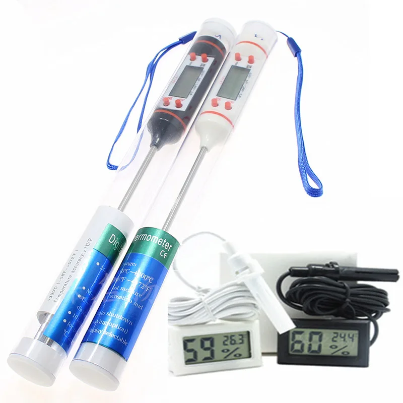 

1Pcs LCD Digital Kitchen Thermometer For BBQ Electronic Cooking Food Probe Meat Water Milk Meat Thermometer Kitchen Weather