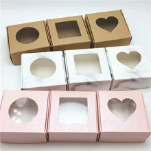 50 шт. 6,5x6,5x3 см подарочные коробки с модным принтом "Handmade with love" бумажные коробки для ювелирных изделий чехол для дисплея с индивидуальным логотипом