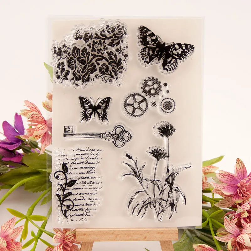 Butterfly Clear Stamps DIY Scrapbooking Craft Supplies Rubber Silicon Seals Card Album Hobby ink pad Stamping clear stamps clear rubber stamps