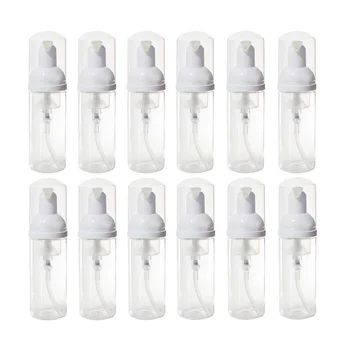 

10pcs 50ml Plastic Foam Bottle Clear Pump Dispenser Mini Travel Size Sample Vials Foaming Soap Face Wash Containers No Leaks