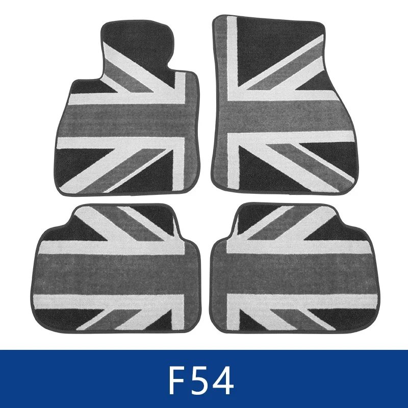 4 шт., Автомобильный дизайн напольные украшения коврики для MINI ONE COOPER S F54 F55 F56 F57 R55 R56 R57 R60 R61 автомобильный коврик аксессуары для интерьера - Название цвета: F54-Black grey