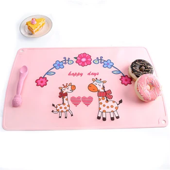

50*30cm Non-slip Waterproof Kids Placemats Food Grade Silicone Student Children Table Mat Cute Cartoon Animal Table Decor