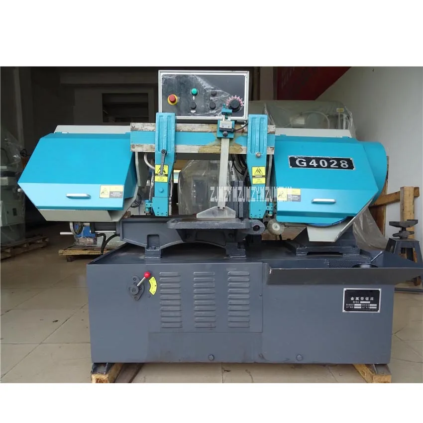 Горизонтальная ленточная пила G4028, металлический ленточный пильный станок, металлические режущие инструменты 380 в 2,2 кВт (4P) 29/44/54/78 м/мин Горизонтальная ленточная пила G4028, металлический ленточный пильный станок, металлические режущие инструменты 380 в 2,2 кВт (4P) 29/44/54/78 м/мин