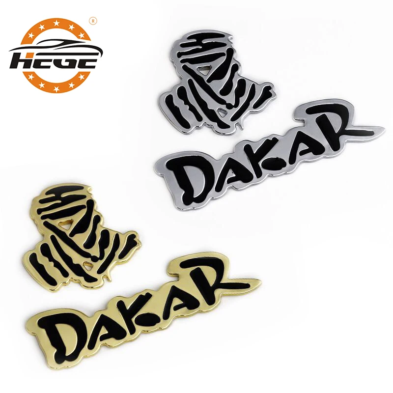 2pcs Metal DAKAR Rally 4X4 Car Auto Side Emblem Decal Sticker Fender Badge SUV