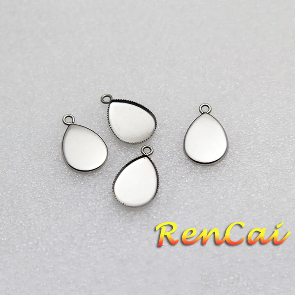 50-200pcs18*13mm Stainless Steel Bezel Cups Oval Dental Plate Water Drop Pendant Base Blank For DIY Jewelry Accessories Making | Украшения