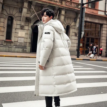 

High Quality Russia Winter Down Jacket Men Long Parka Coat Windproof Warm White Duck Down Jackets White Grey Black Overcoat Men
