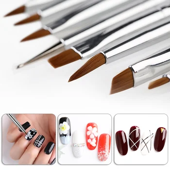 Billig Hohe QualitÀt Mode 8 Pcs Zebra Muster UV Gel Stift Pinsel Nail Art Pinsel Stift Punktierung Zeichnung Malen Salon Werkzeug Set SMJ