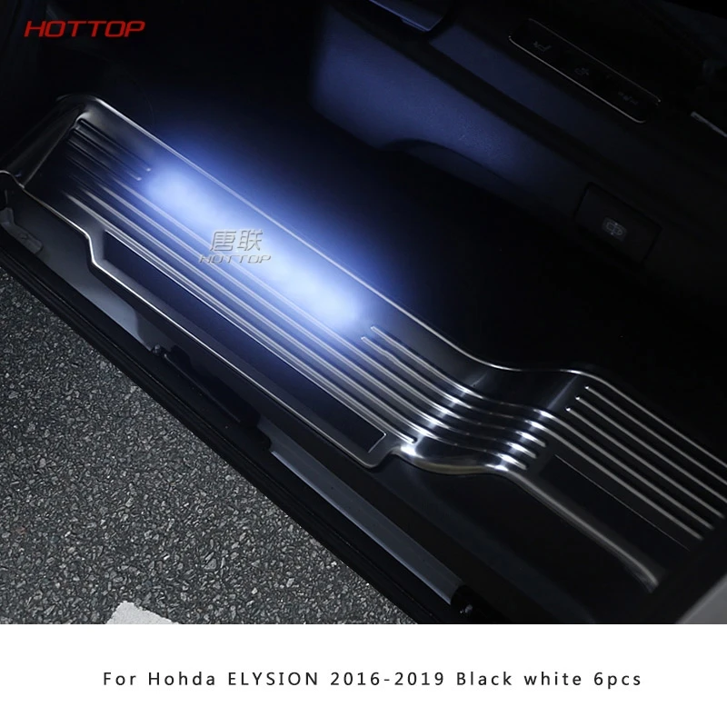 Накладки на внутренние двери из нержавеющей стали для Honda ELYSION - Название цвета: Black white light 6p