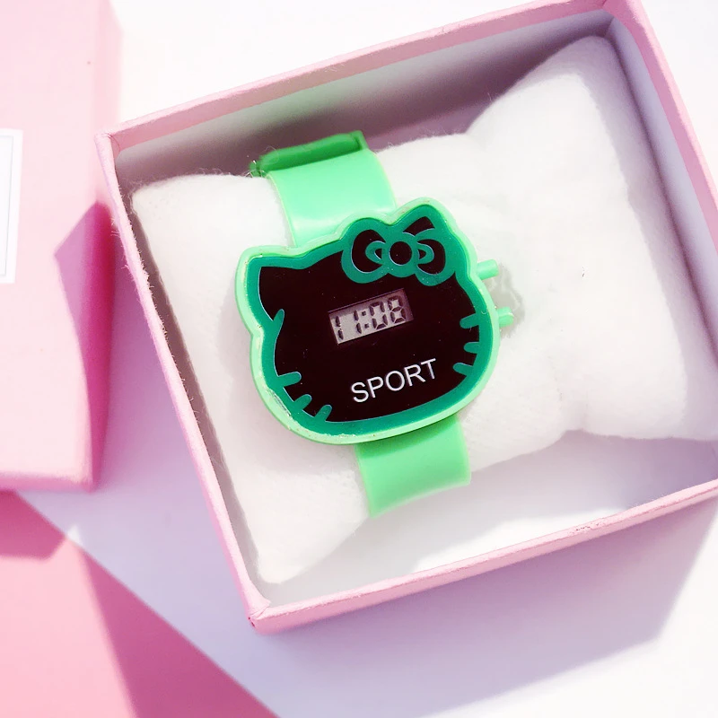 Green Color Милый светодиодный часы для девочек,, детские часы с мультипликационным принтом, цифровой браслет, подарок на день рождения, детские часы, Relogio Feminino - Цвет: Green Color
