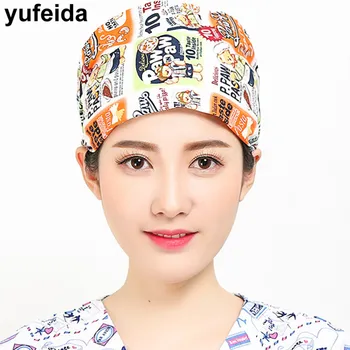 

YUFEIDA Breathable Soft Women Surgical Caps Doctor Nurse Unisex Surgery Scrub Hats Lab Clinice Hospital Operation Doctor Caps