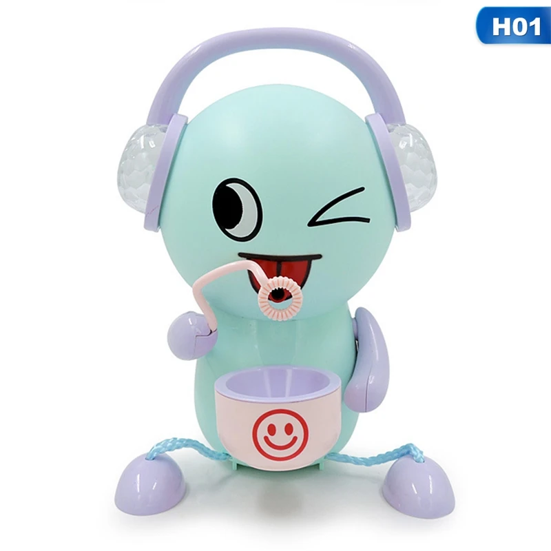 1 Открытый пузырь мультфильм Ванна игрушка наушник Expression Bubble Maker ванна для Купания Мыло машина для детей с музыкальной водой игрушка - Цвет: 1